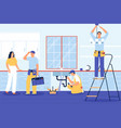 home renovation flat vector image vector image