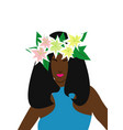 black lady portrait 5 vector image