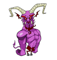 cartoon horned demon vector image