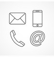 contact line icons vector image