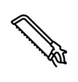hand meat saw line icon vector image