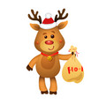 santa s reindeer rudolph and santas gifts vector image