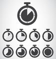 black stopwatch icon vector image