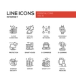 internet - flat design line icons set vector image vector image