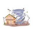 natural disaster tornado destructive vortex vector image vector image