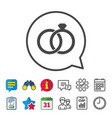 wedding rings sign icon engagement symbol vector image