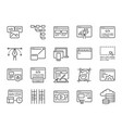 web development line icon set vector image