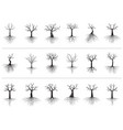 net naked trees on white background vector image vector image