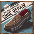 retro poster shoe repair vector image