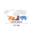 set cartoon animals silhouettes on world map vector image