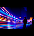 slow shutter traffic light vector image