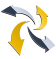 3d shiny arrows vector image
