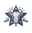 buffalo skull sketch vector image