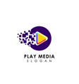 pixel play media logo design template icon vector image