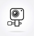 simple gopro style small action sports camera icon vector image