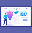young man launches a business idea flat 2d vector image vector image
