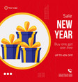 happy new year sale banner design vector image vector image