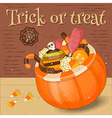 jack-o-lantern candy basket vector image vector image