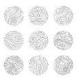 set rings of topographic line map wood vector image