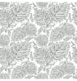 doodle ink seamless leaf pattern vector image vector image
