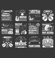 music instrument vinyl record microphone icons vector image vector image