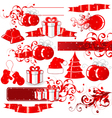 red holiday icons vector image