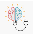 business idea concept of brain as light bulb vector image