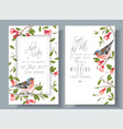 finch pomegranate branch cards vector image