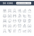 set of linear icons of massage and manual therapy vector image