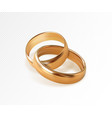 two interlocking golden wedding rings vector image