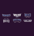 a set of bold fonts for wolf mascot logo vector image