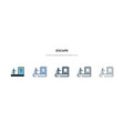 escape icon in different style two colored vector image vector image