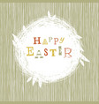 happy easter postcard with nest symbol vector image vector image
