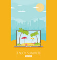 vacation and travel banner with tropical seaside vector image