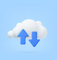 3d clouds arrow for concept design vector image