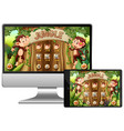 jungle game on computer screen vector image