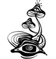 mystical psychedelic mushroom vector image