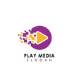 pixel play media logo design template icon vector image