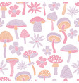 bloom mushroom seamless pattern vector image
