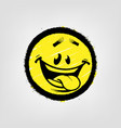 graffiti emoticon smiling face painted spray vector image