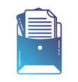 silhouette file folder with business document vector image