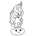 barainbow unicorn vector image vector image