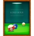 cool billiard poster with colorful balls vector image