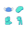 disposable medical equipment rgb color icons set vector image vector image