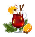 glass of mulled wine vector image vector image