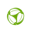 green leaves logo natural or organic symbol vector image vector image