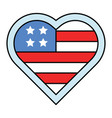 heart shaped usa flag united state independence vector image