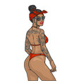 hot california girl colorful emblem vector image vector image