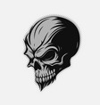 human skull logo black and white emblem vector image vector image