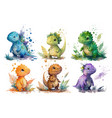 safari animal set different colored little vector image